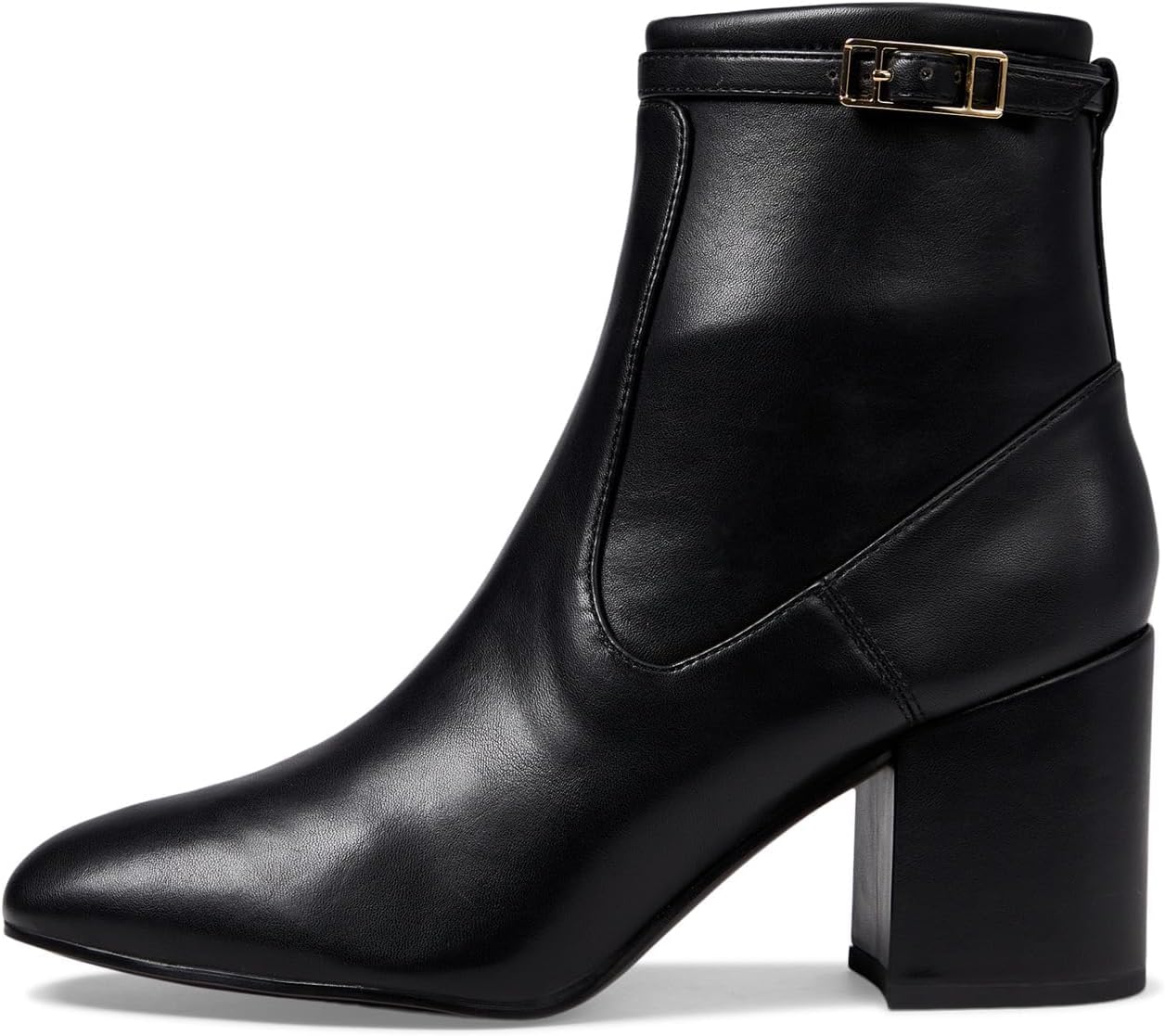 Franco Sarto Womens Tribute Bootie Heeled Ankle Boot Black Smooth 7.5 M