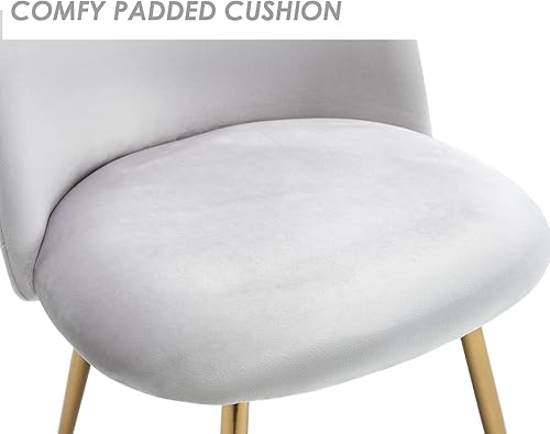 Miniatura 7 de Wahson Juego de 2 sillas de comedor de terciopelo, sillas de comedor tapizadas de tela de terciopelo con patas cromadas doradas, color azul marino