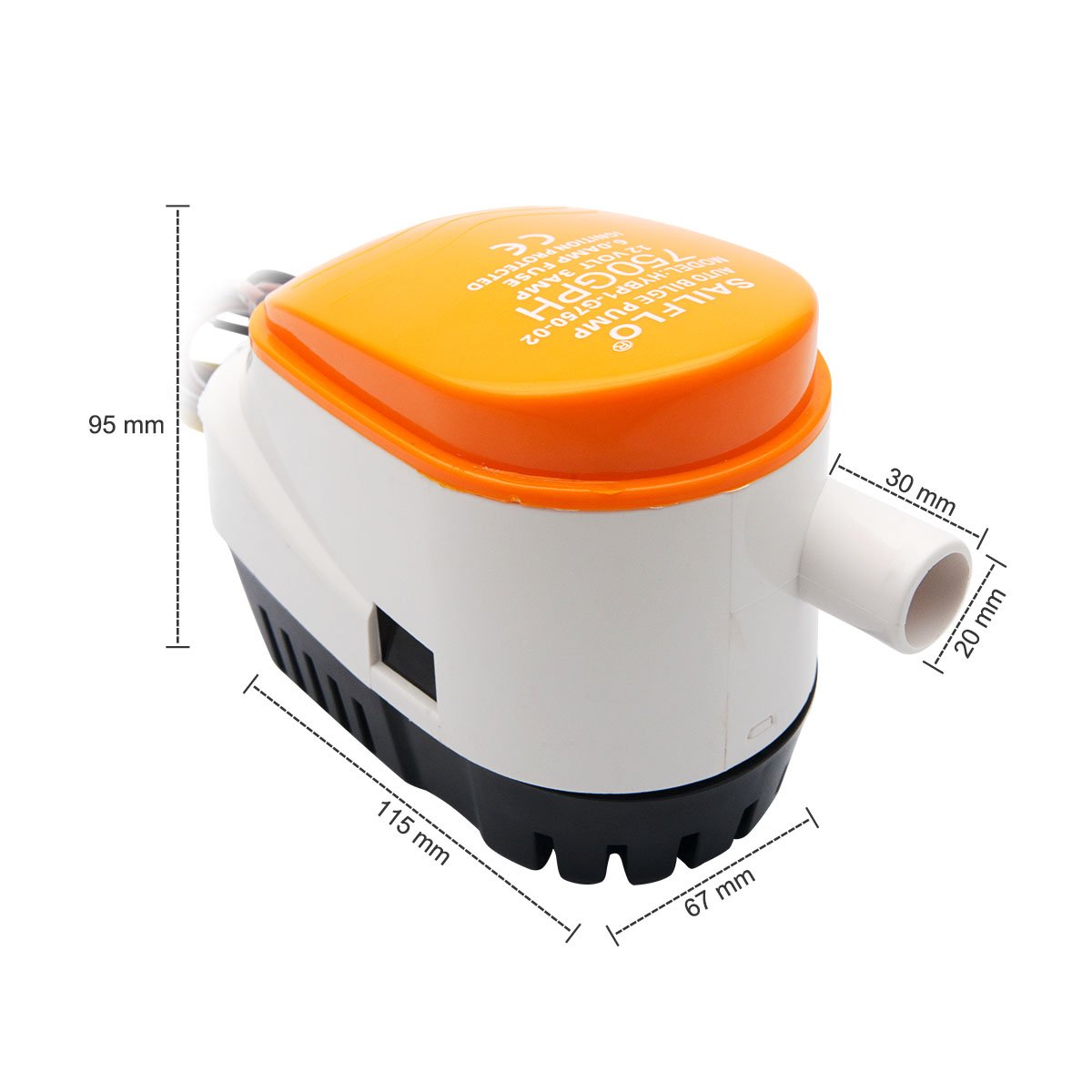 Pompa Acqua Di Sentina Sommergibile 12V 750 GPH - Elettrica Non Automatica Per Barche, Camper, Piscine E Laghetti - Portata 4m