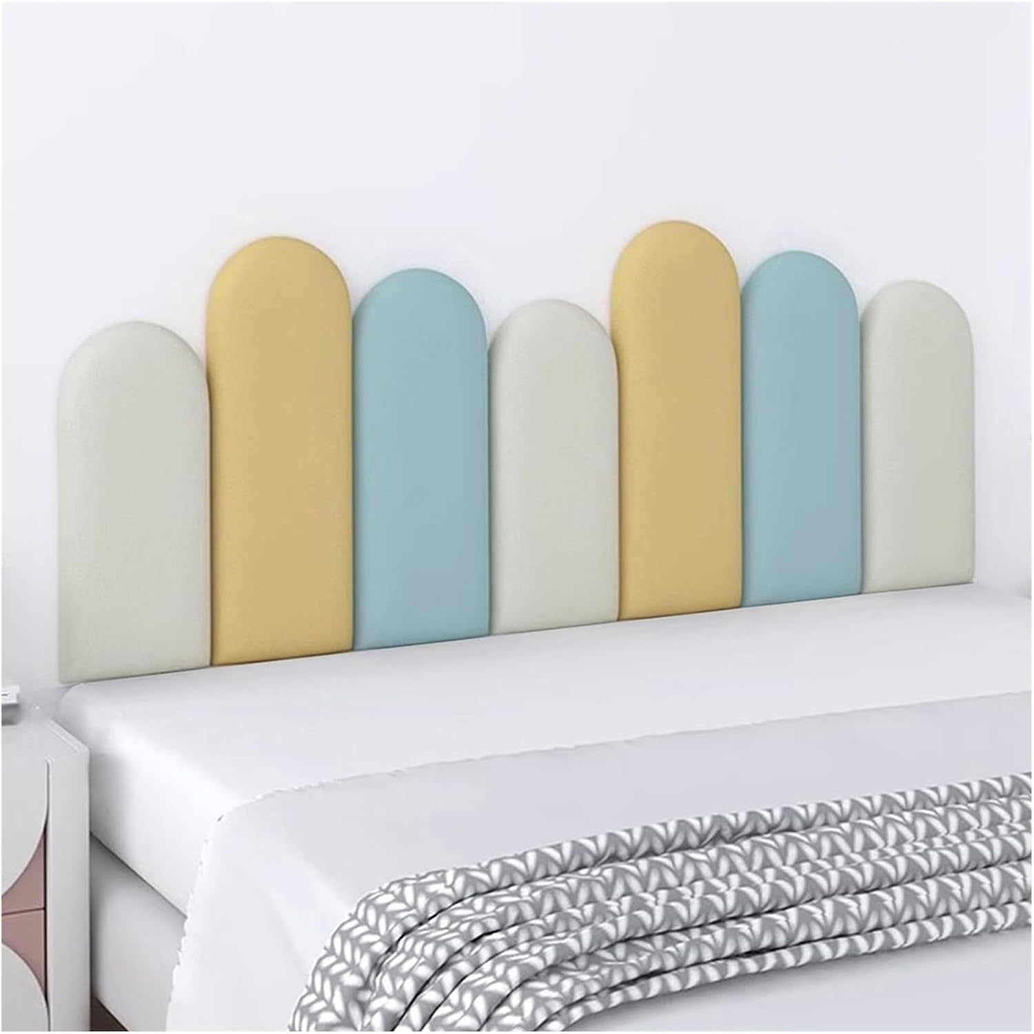 Multicolored 3D Peel and Stick Padded Wall Panels for Kids - 3cm Thick Anti-Collision Upholstered Headboard Decor, Interior Wall Covering (Size: 120x55cm)