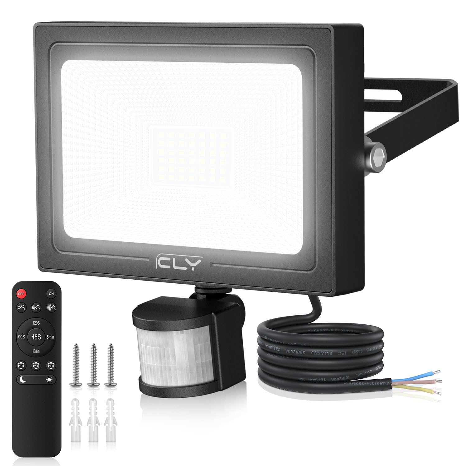 CLY Projecteur Led Exterieur Detecteur De Mouvement 35W 3290LM 4 Modes | Eclairage Exterieur Avec Detecteur Télécommande Spot Led Extérieur Avec Détecteur Blanc Froid Étanche IP66 Pour Garage