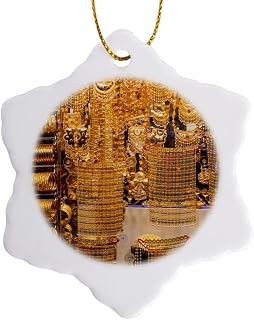3 inch Snowflake Porcelain Ornament - UAE, Dubai, Deira. Gold Souk, Gold Jewelry for Sale. Markets