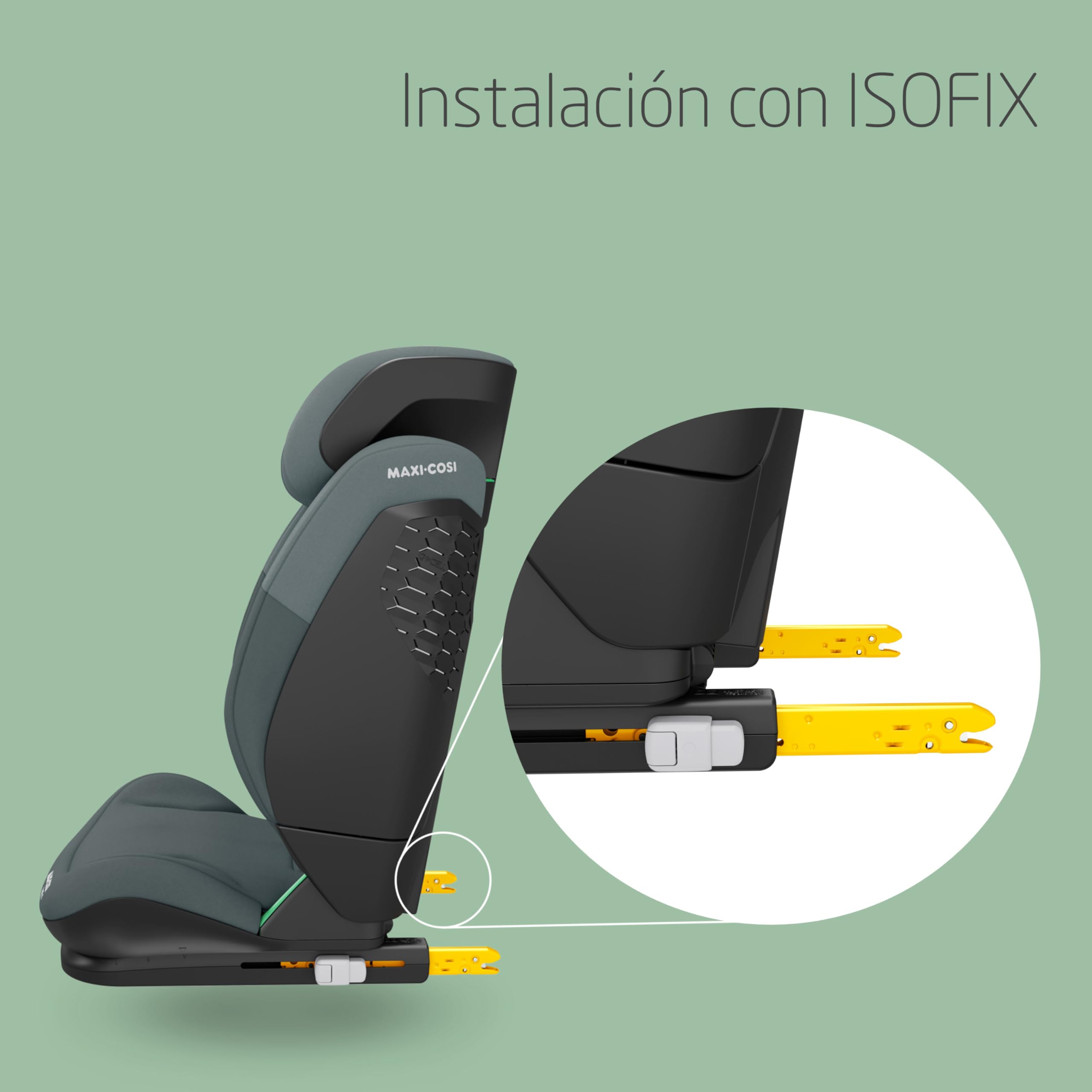 Maxi-Cosi RodiFix S i-Size, Silla Coche Niño, 100-150 cm, 3,5-12 Años, 3 Posiciones, Silla Coche ISOFIX, Alto/Ancho Ajustables, Protección Contra Impactos Laterales G-CELL, AirProtect, Tonal Graphite