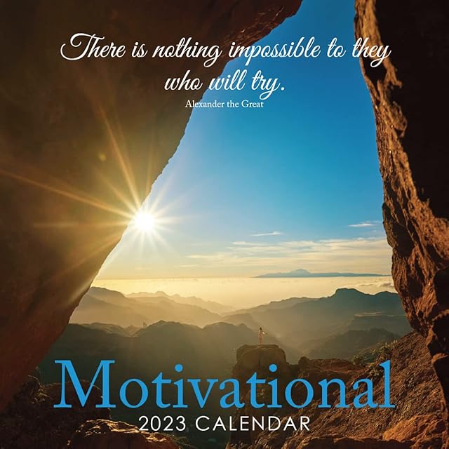 2023 Motivational Inspirational Quote Hanging Wall Photo Calendar with Nature, Mountain Scenery - No Plastic. Daily, Weekly, Monthly 12 Month Planner, Family Schedule, Agenda, Organiser