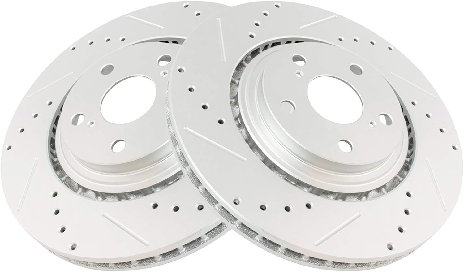 TRQ Front Performance Brake Rotors Set Premium G-Coated Compatible with 2015-2017 Lexus NX200t 2018-2021 NX300 2015-2021 NX300h 2010-2015 RX350 RX450h 2008-2019 Toyota Highlander 2011-2020 Sienna