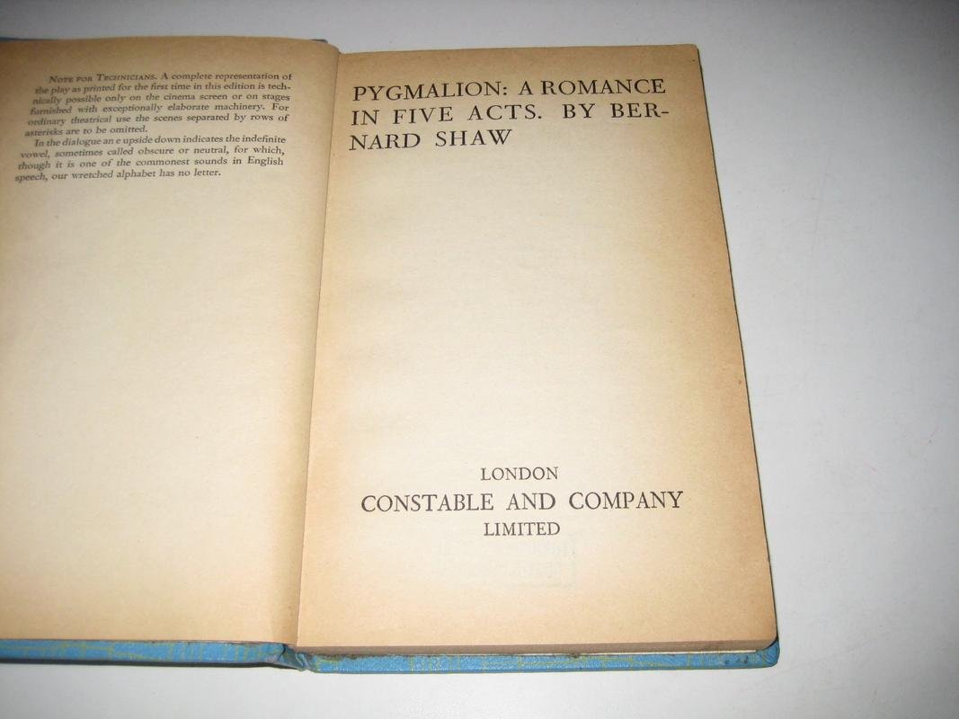 Pygmalion: A Romance in Five Acts