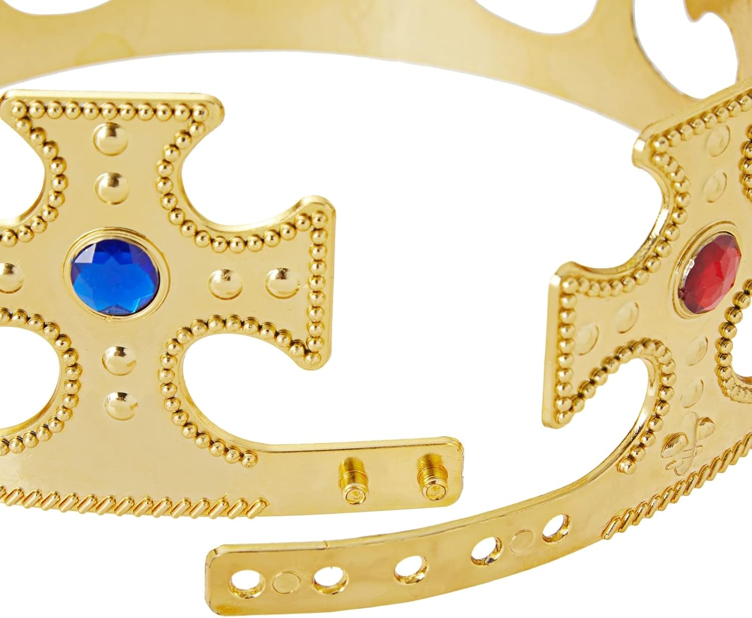 BLUE PANDA 4 Pack Gold King and Queen Crowns for Kids Costume, Photo Booth Props