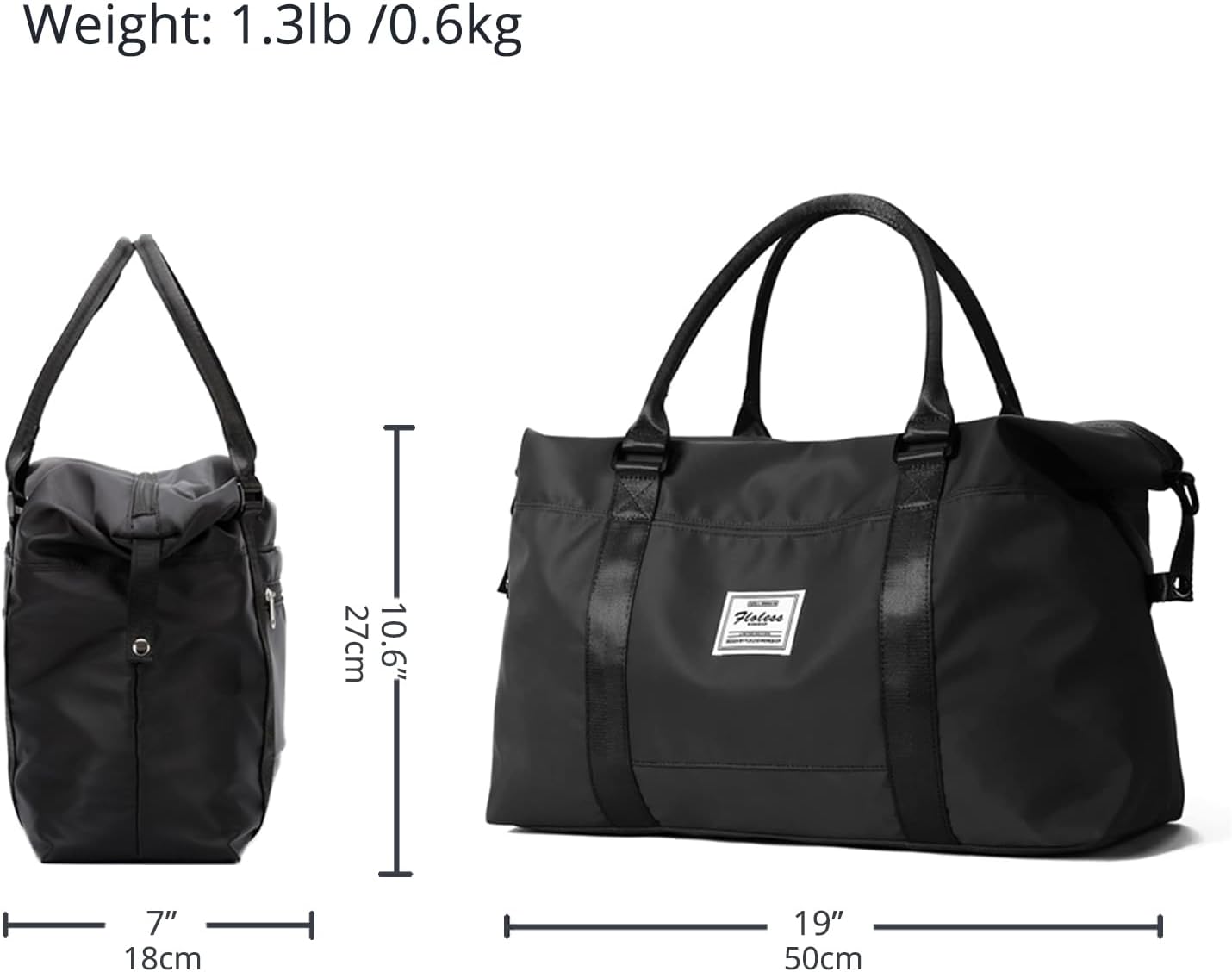 Travel Gym Bag for Women, LANBX Tote Bag Carry on Luggage Sport Duffle Weekender Overnight Bags with Wet Pocket (Black) - Image 7