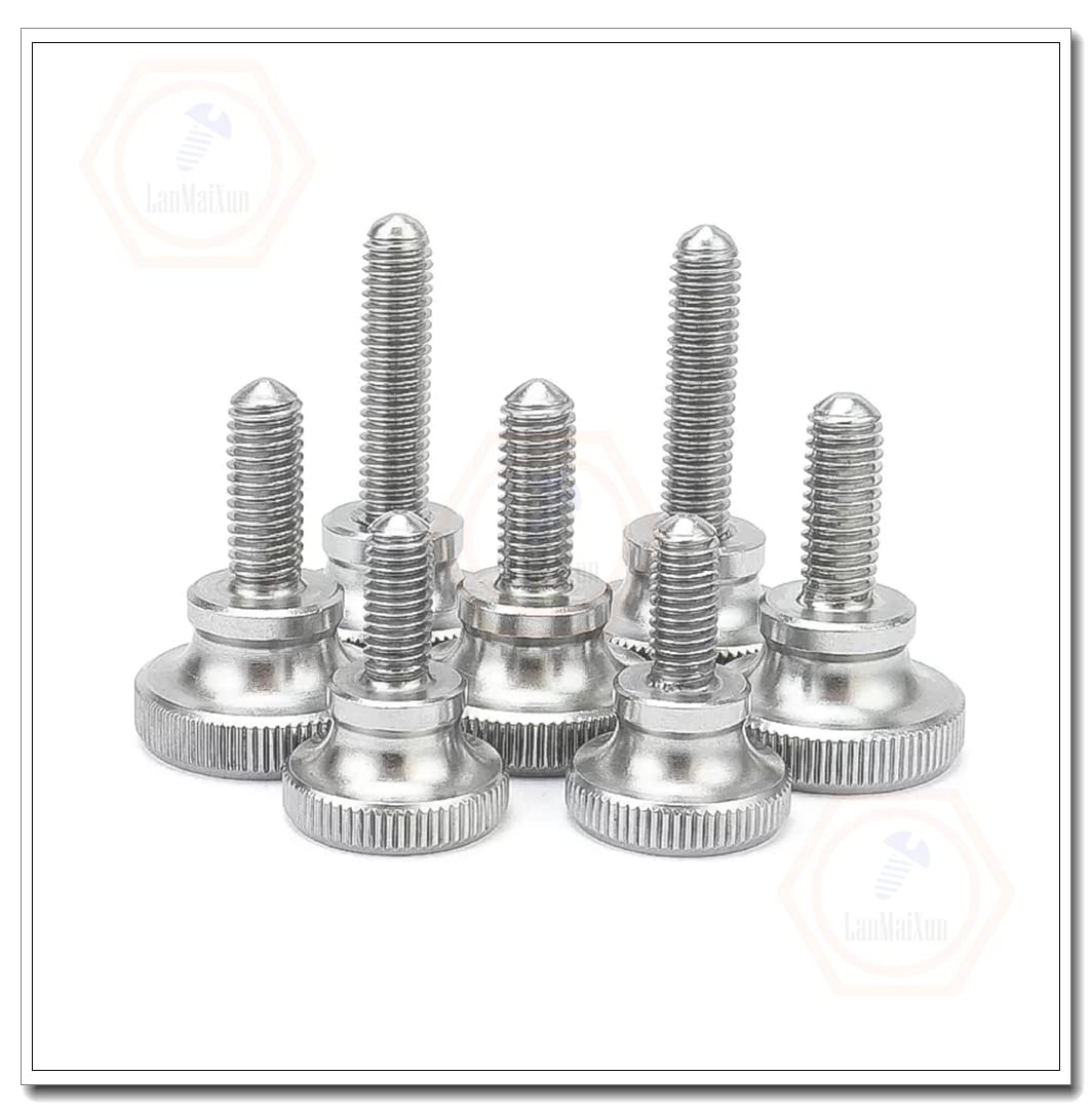 10pcs M4×16mm 304 Stainless Steel Knurled Thumb Screws with Shoulder,Hand Grip Bolts