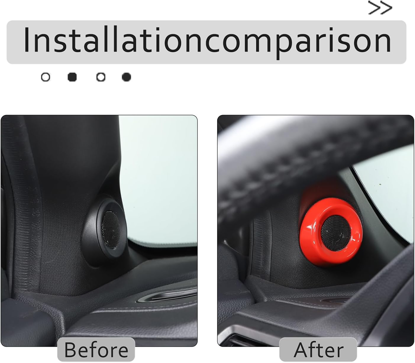 Door A-Pillar Audio Horn Ring Cover Trim for Honda Pilot 2019-2022/ Passport 2019-2023/ Ridgeline 2021-2023 Accessories A Pillar Speaker Tweeters Loudspeaker Trim Circle Frame ABS (Red)