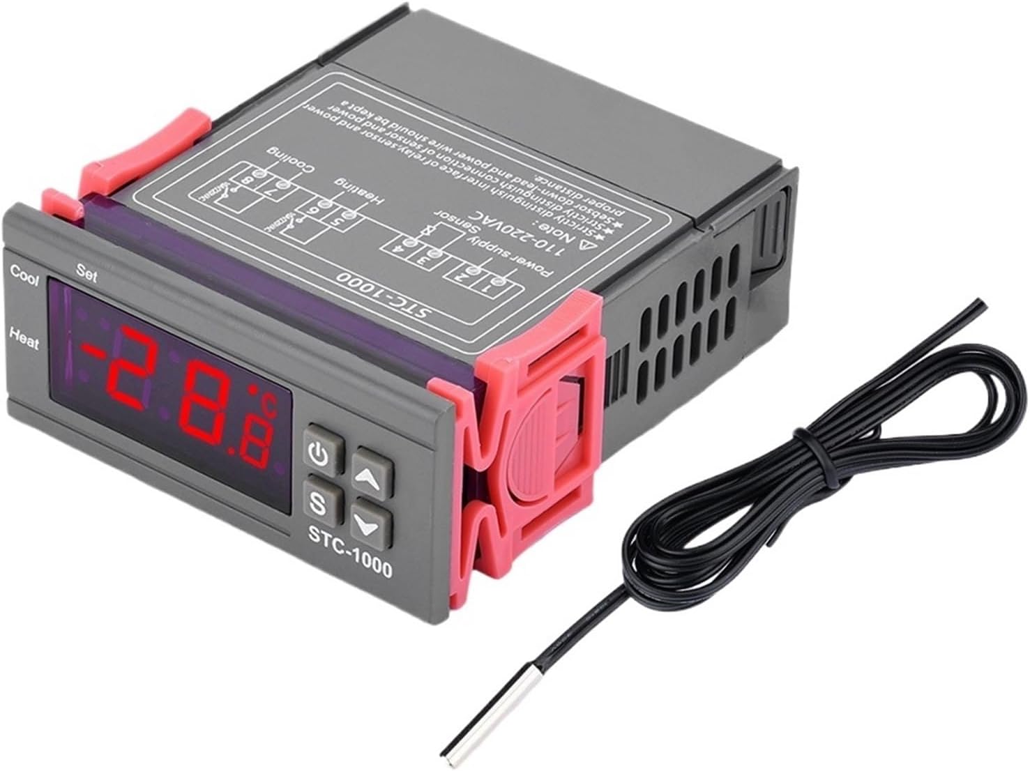 STC-1000 LED Digital Temperature Controller Thermostat Thermoregulator Incubator DC12V 24V AC110V 220V Relay Output(AC110-220V)