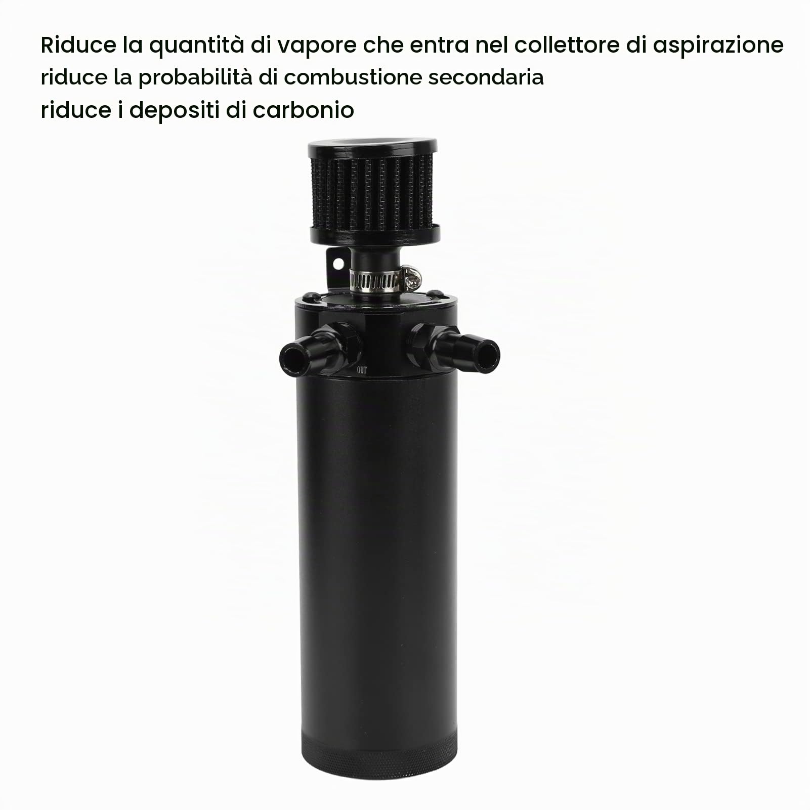 Kit Tanica di Raccolta Olio a 2 Vie Separatore Dell'olio Dell'aria del Motore del Serbatoio del Serbatoio del Serbatoio Dell'olio Universale con Filtro di Sfiato Reimballaggio