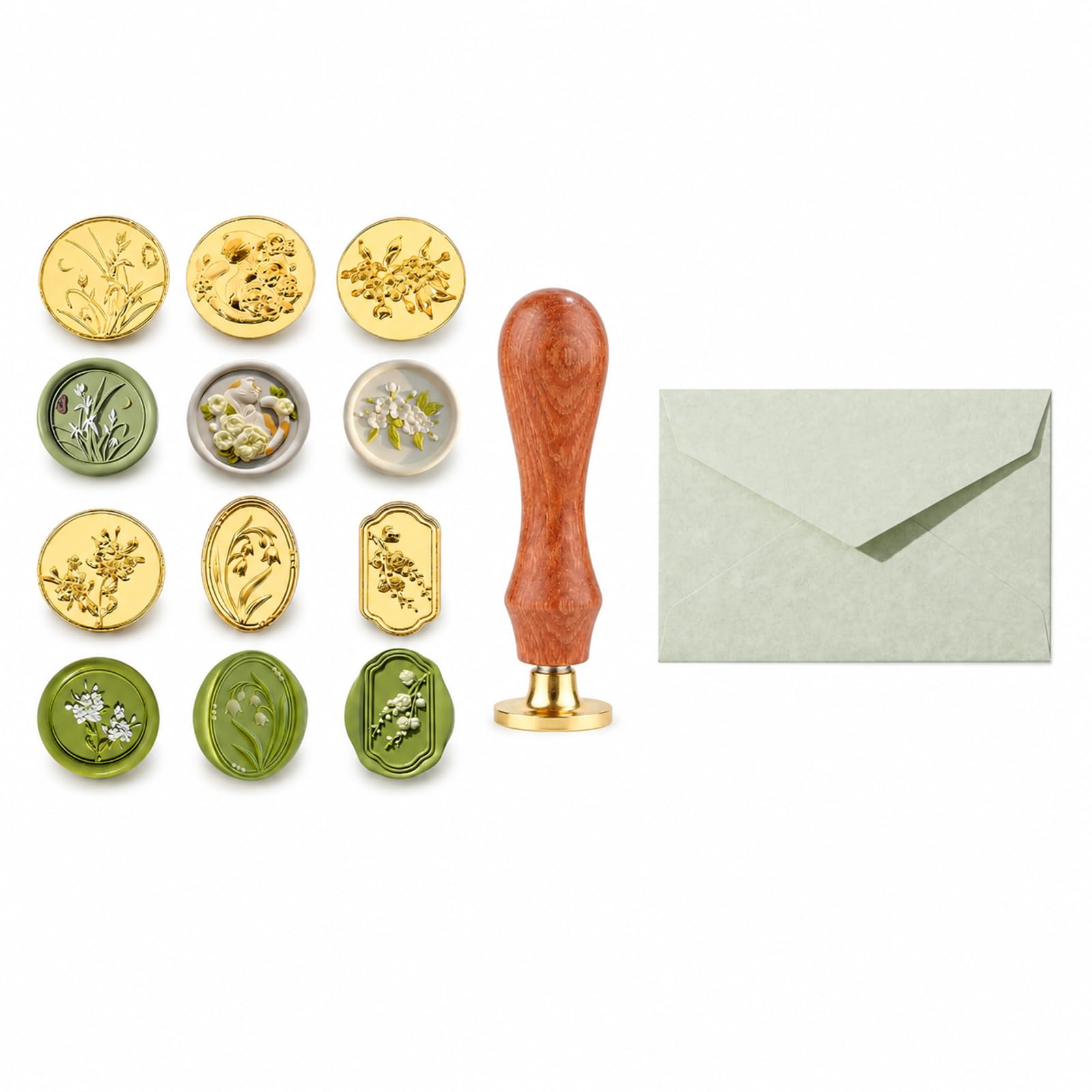 7PCS Wax Seal Stamp, Wax Stamp, Wax Seal for Envelope Craft with A Envelope Set