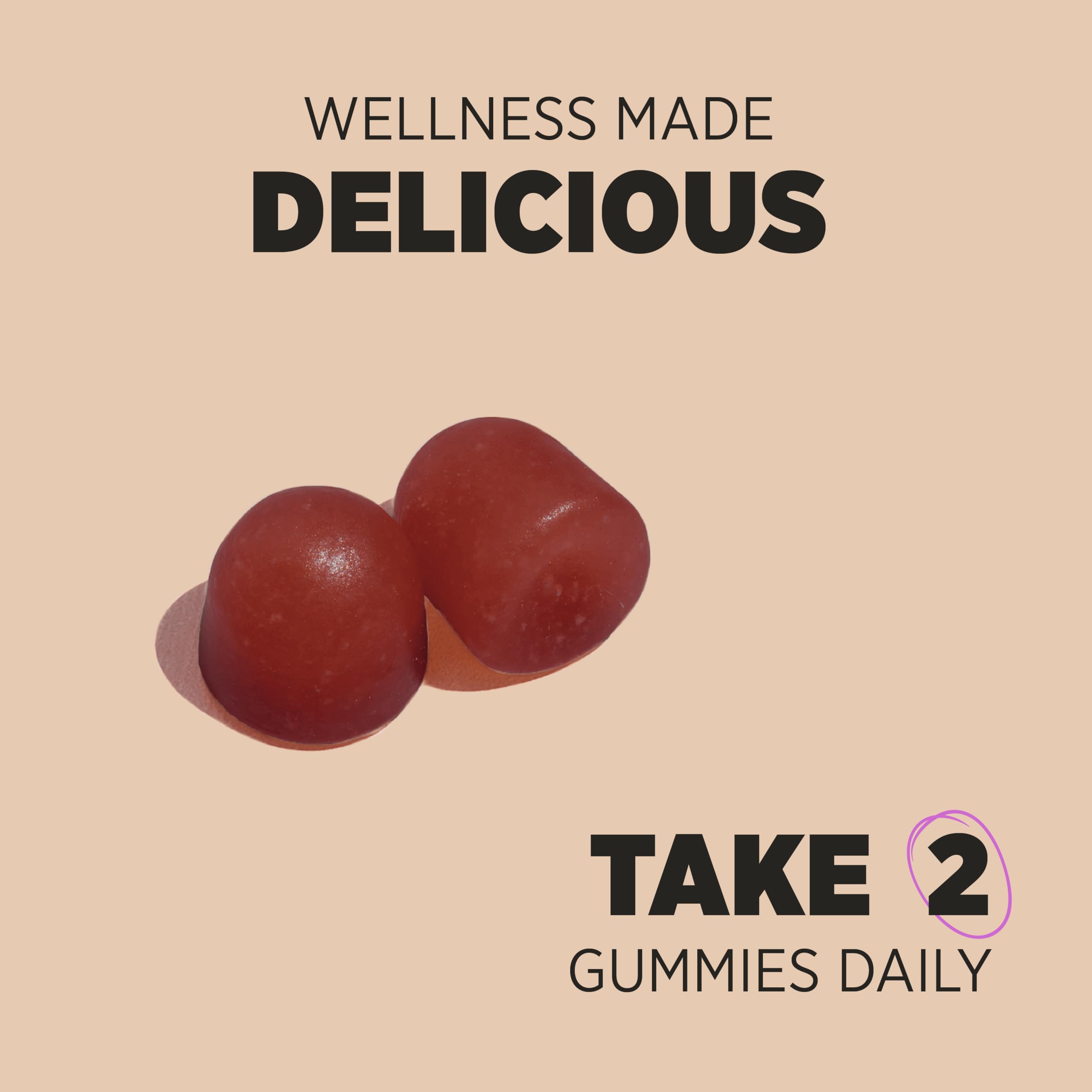 Hair Skin Nail Gummies for Teens | 60 Count | Raspberry Flavour | 5000ug of Biotin for Hair Growth | with Folic Acid, Inositol, Choline & More | Suitable for Vegans | by Horbaach