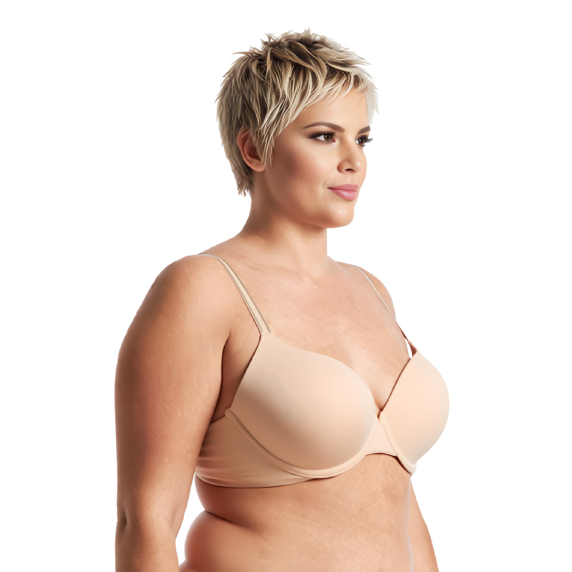 Curve Muse Reggiseno Leggero, +1 Tazza, Ferretto, Reggiseno per T-Shirt | Effetto Lifting, Push-up, Spalline convertibili, Tartaruga, Imbottito, Balconcino