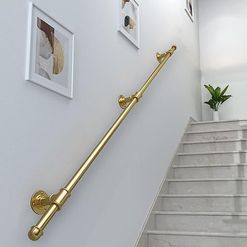 Modern Gold Wall Mount Stair Handrail Kit for Indoor Outdoor