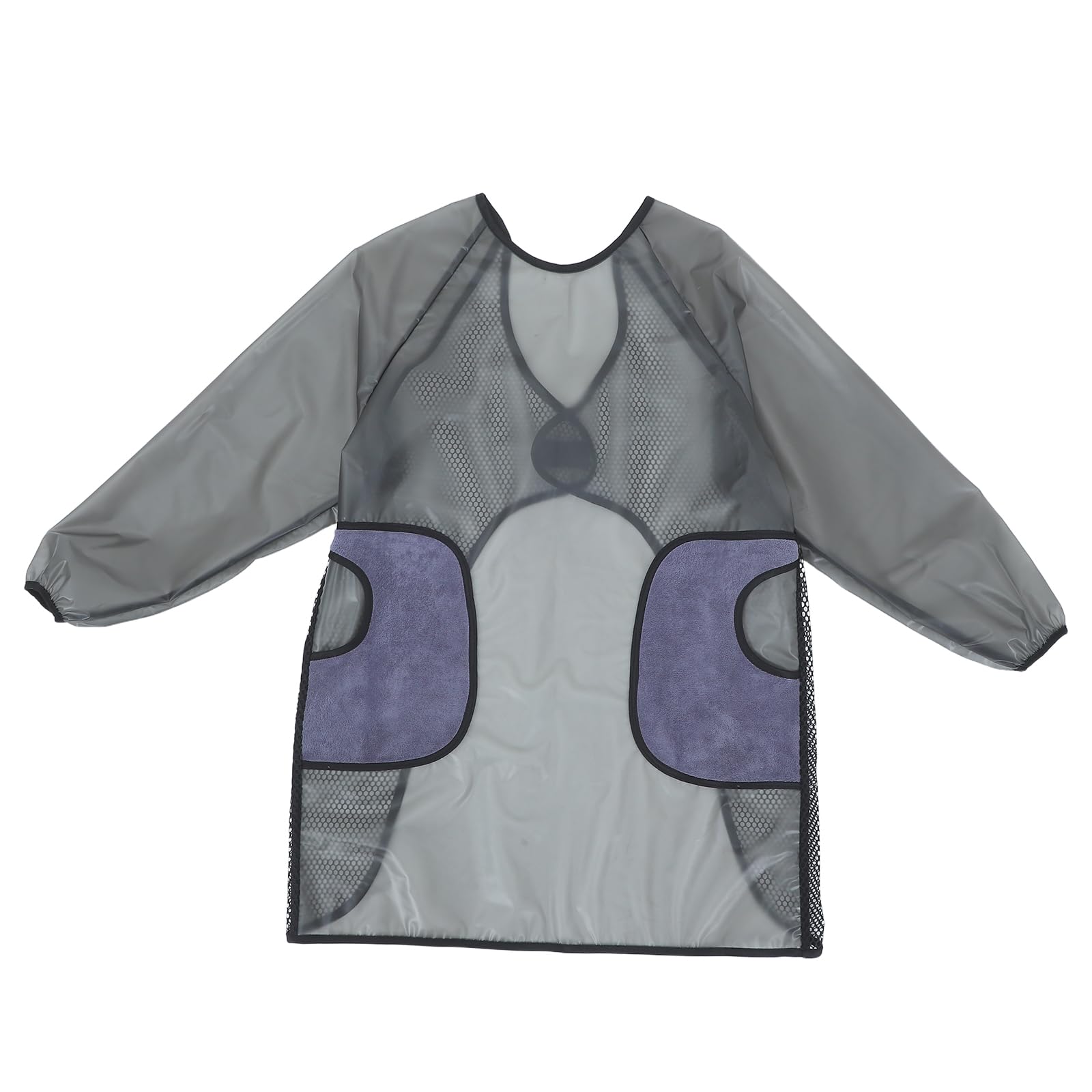Grembiule con Maniche Lunghe Trasparente Nero in Pvc
