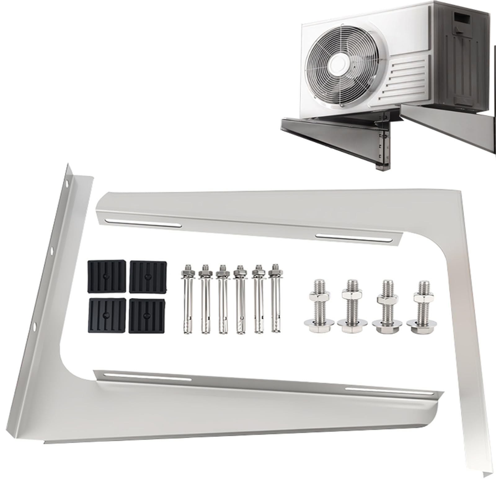 Staffe Condizionatore Esterno Acciaio Inossidabile, Staffe per Condizionatore Esterno, per Condizionatori Split o Condensatori, Supporta 300 Kg(45x40cm/18x16in)