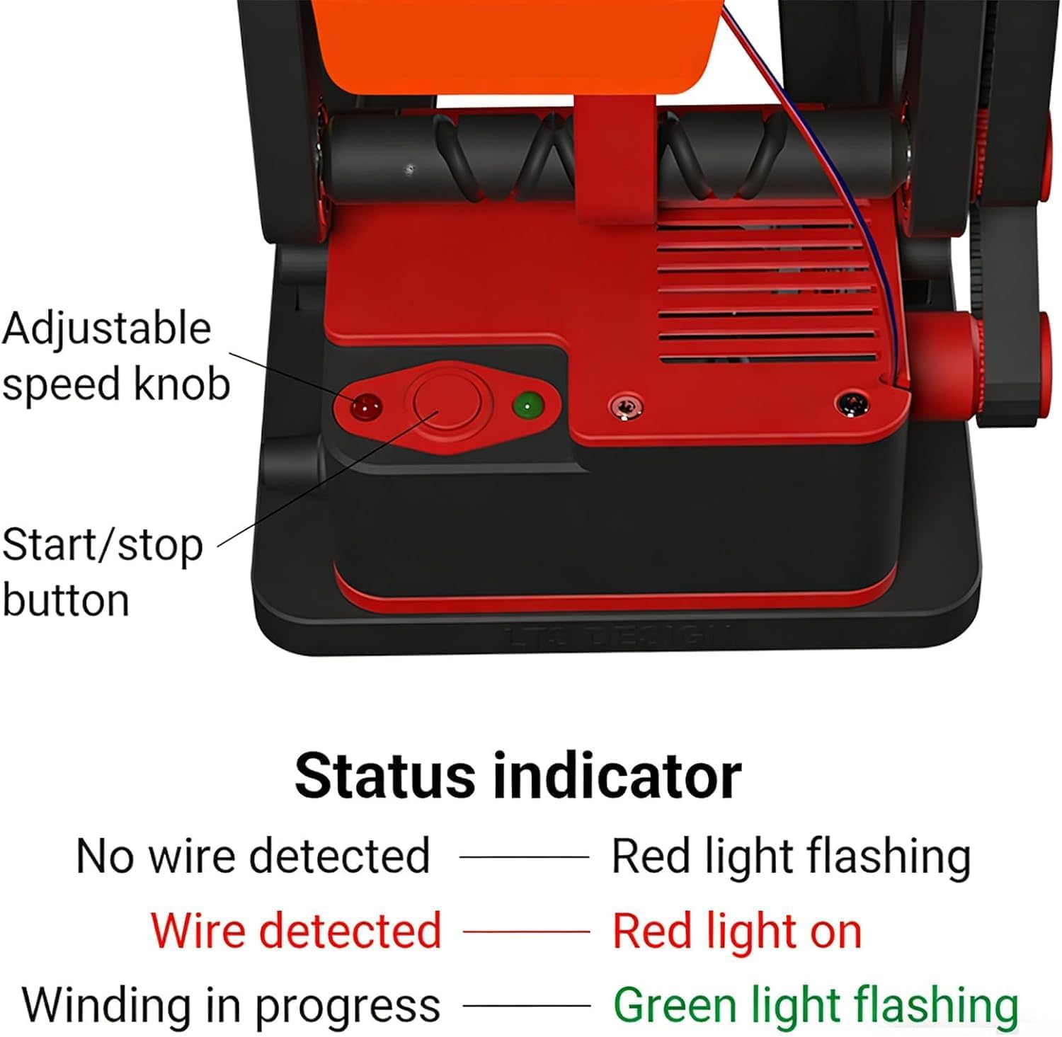 Bobina eléctrica para filamento de impresora 3D, velocidad ajustable, capacidad de 1 kg, funciona con PLA ABS PETG y alambre de soldadura, retractor