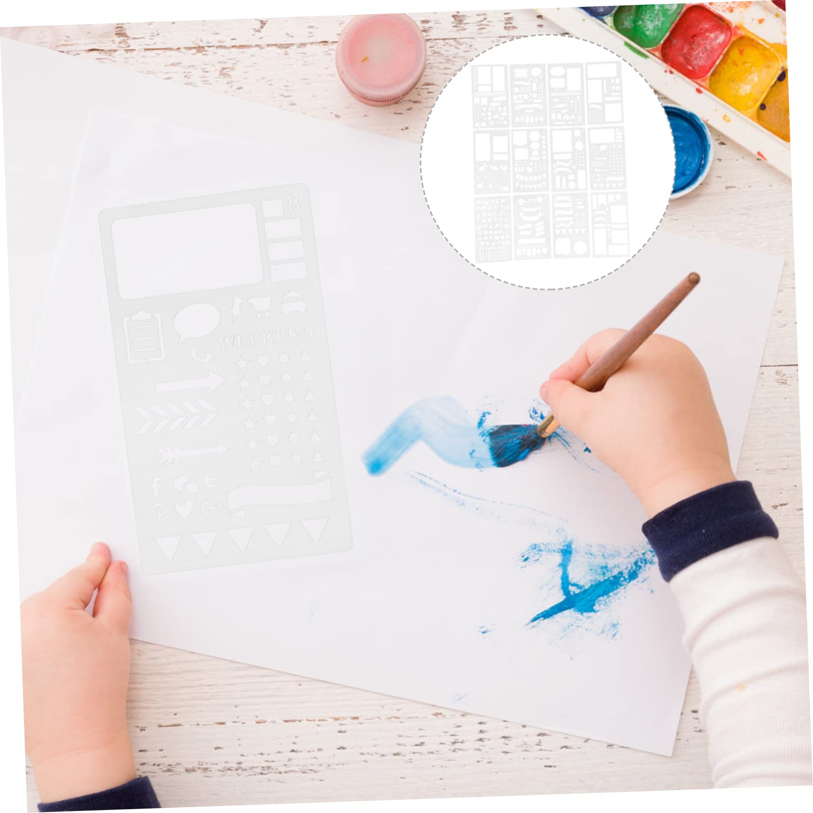 STOBOK 60pièces Pochoirs De Journal Plastique Réutilisables Pour Décoration Et Peinture Modèles Artistiques Pratiques Pour Scrapbooking Et Projets Créatifs