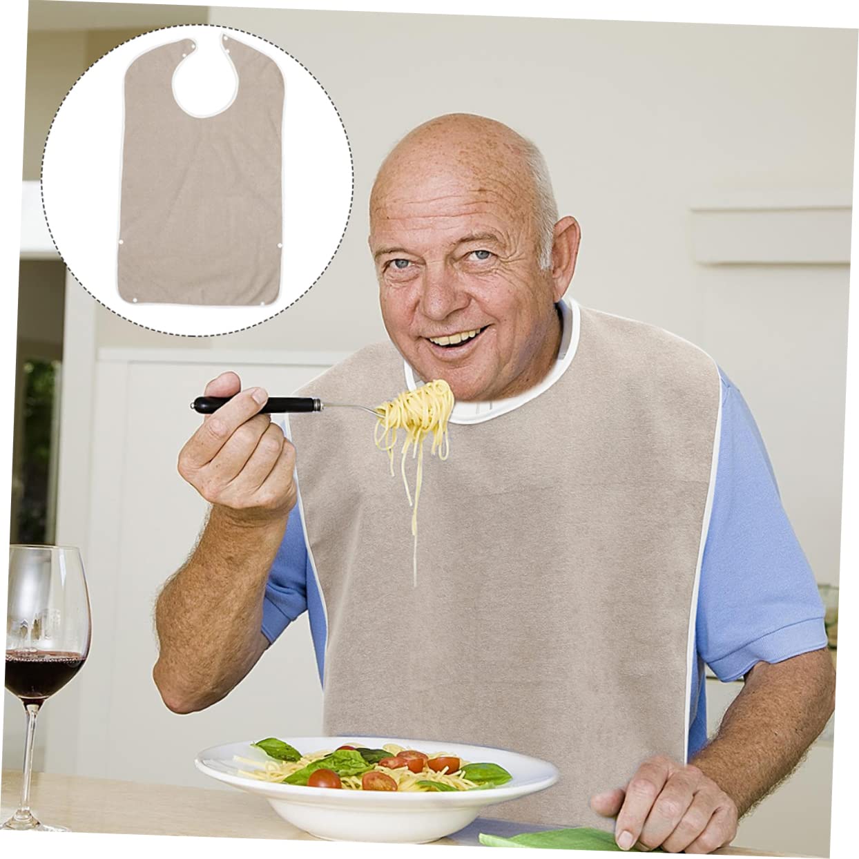 VALICLUD 2 Sätze Wasserdichtes Lätzchen Abdeckung Lätzchen Füttern Essen Led Mit Tücher Saugfähig Fütterung Baumwolle Fänger Für Sabbern Schutz Brown Bambusfaser 2 Stück * 2