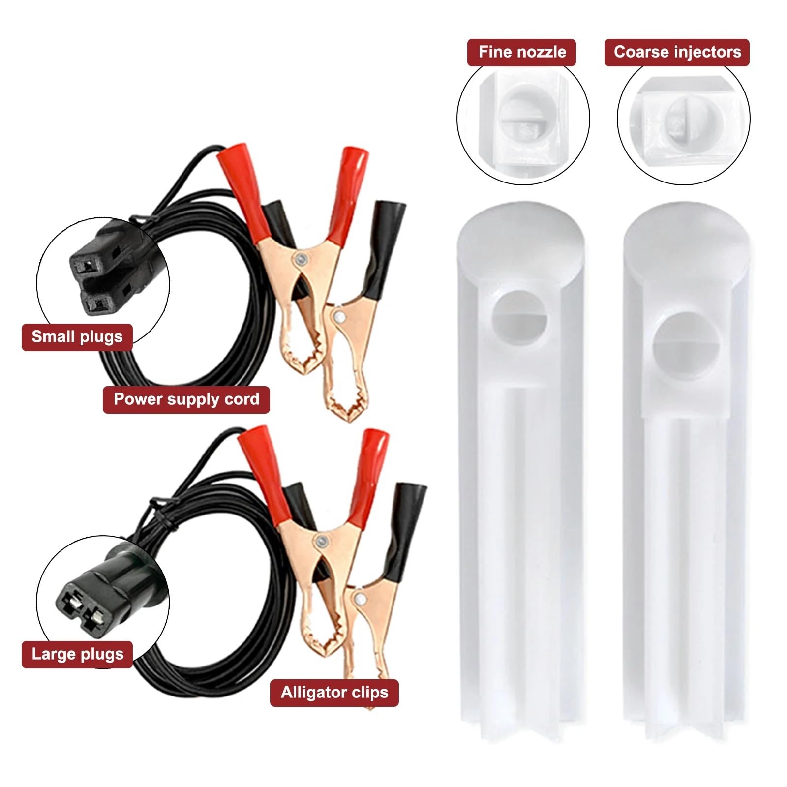 układ paliwowy Adapter do czyszczenia i płukania wtryskiwaczy paliwa z 2 kablami zasilającymi Zestaw mycia dysz ze schowkiem(6pcs with box)