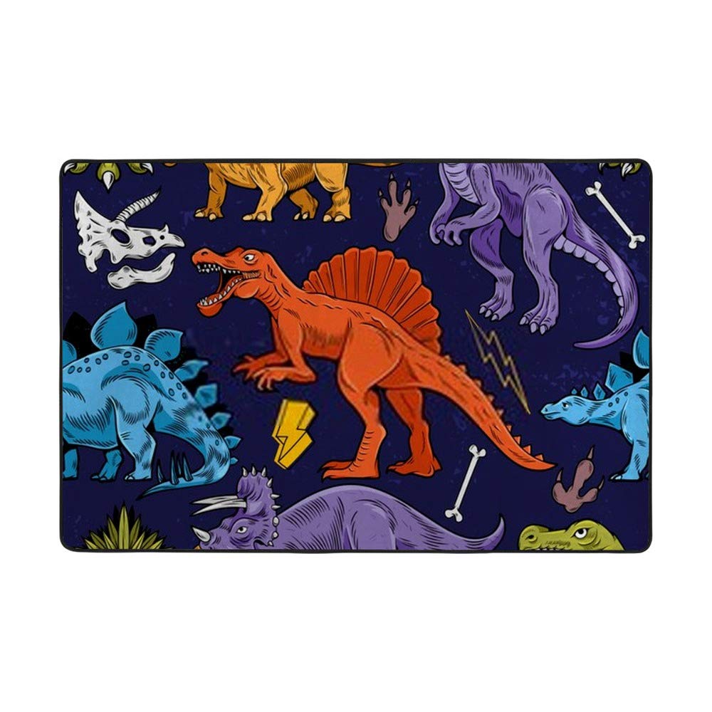 Tapis dinosaure isolant contre le sol froid, grand tapis en velours doux pour salon enfant