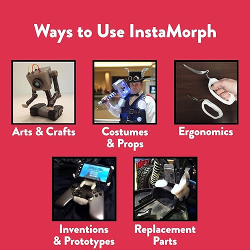 Miniatura 6 de InstaMorph Plástico moldeable reutilizable  Cuentas termoplásticas, pellets polimorfos fundibles  Compuesto de modelado ligero para manualidades,