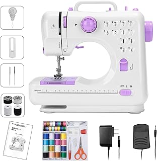 ミシン 電動ミシン 初心者向けのソーイング 12種類の縫い目 返し縫い機能 2way給電 趣味・DIY手作り スピード調整可 42PCS裁縫用アクセサリー 日本語説明書付