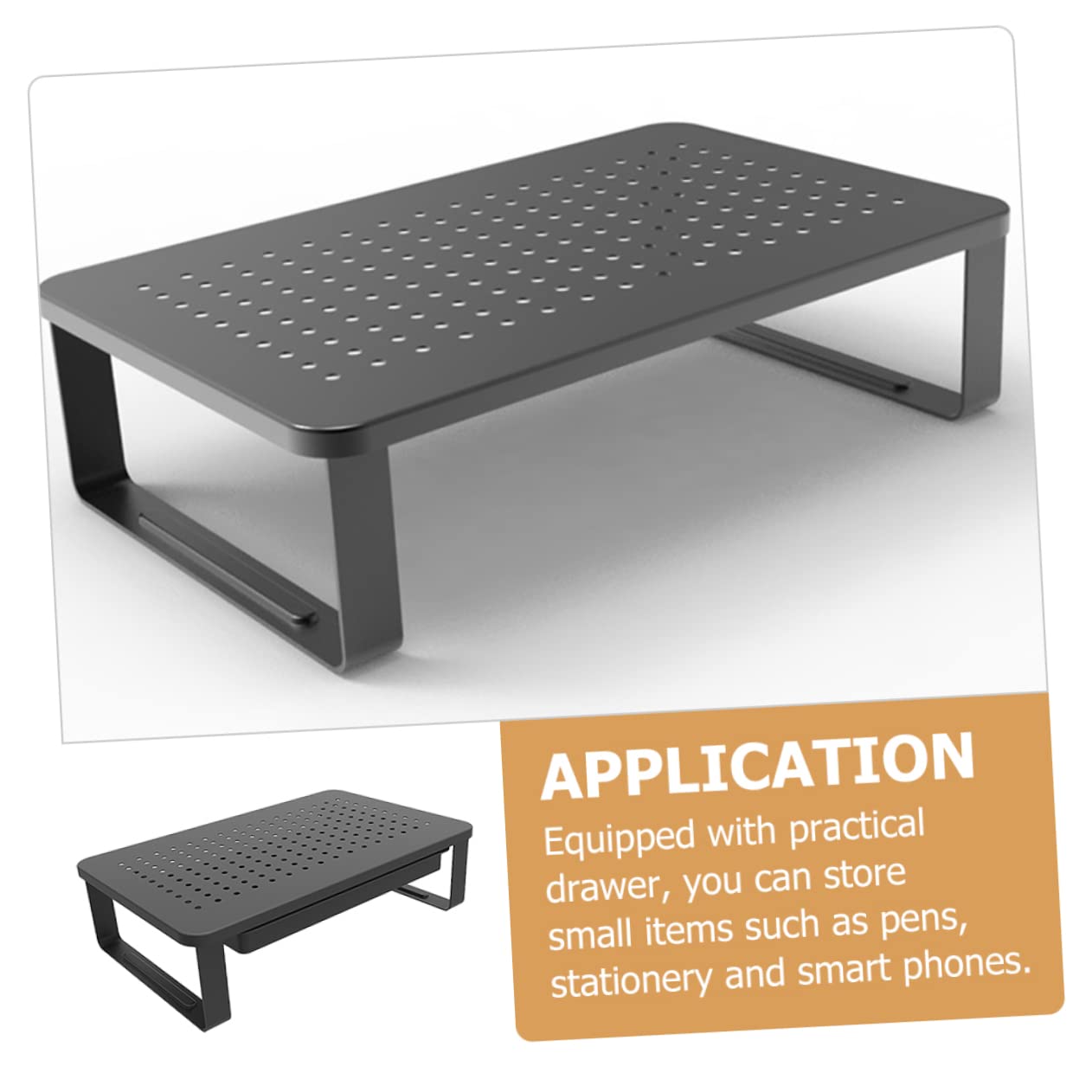DOITOOL Monitorständer Platzsparende aus Eisen mit Praktischem Schubladensystem Laptop und Monitorerhöhung und Bessere Ergonomie für Schreibtisch Arbeitsplatz