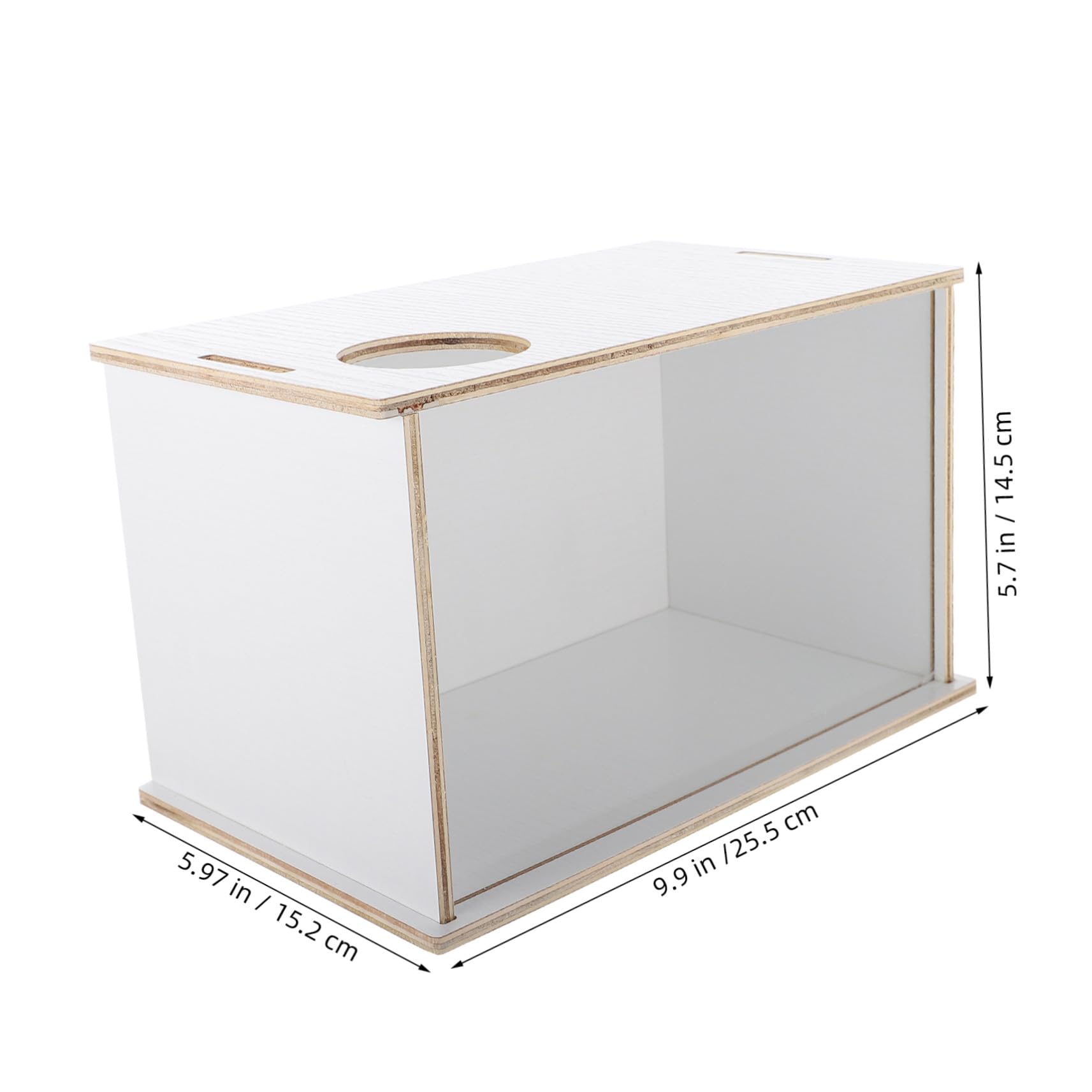 Hamsterbadewanne Sicher und Praktisch Multifunktions aus Acryl und Holz Dekorative Weiße Sandbadebox für Meerschweinchen und Kleintiere im Haushalt
