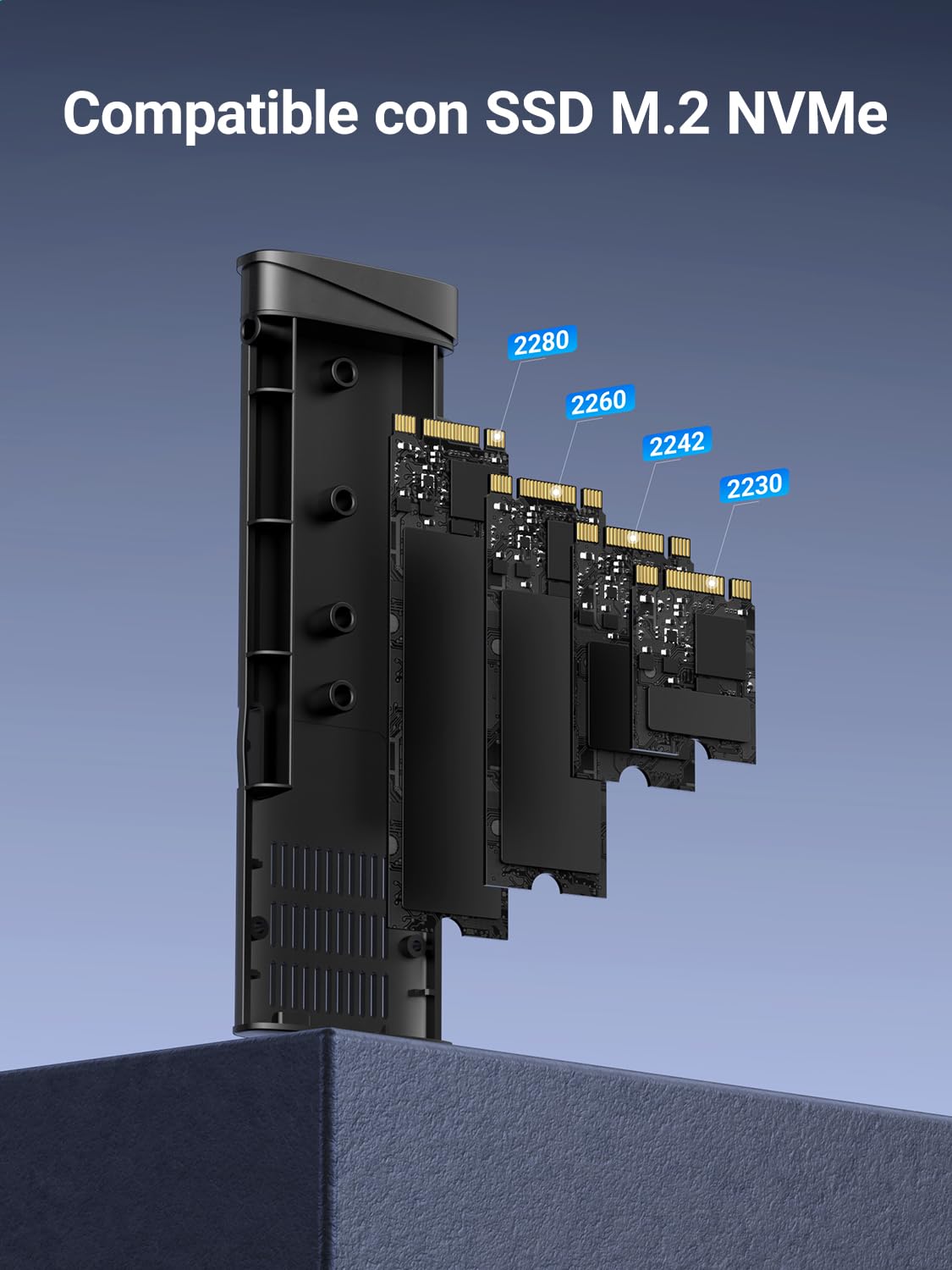 UGREEN Case SSD Hard Disk Esterno M.2 NVMe PCIe USB C 3.2 Gen 2 10Gbps UASP,Compatible con 4TB M Key/M+B Key 2230/2242/2260/2280 con Cavo (Non Supporta SATA)