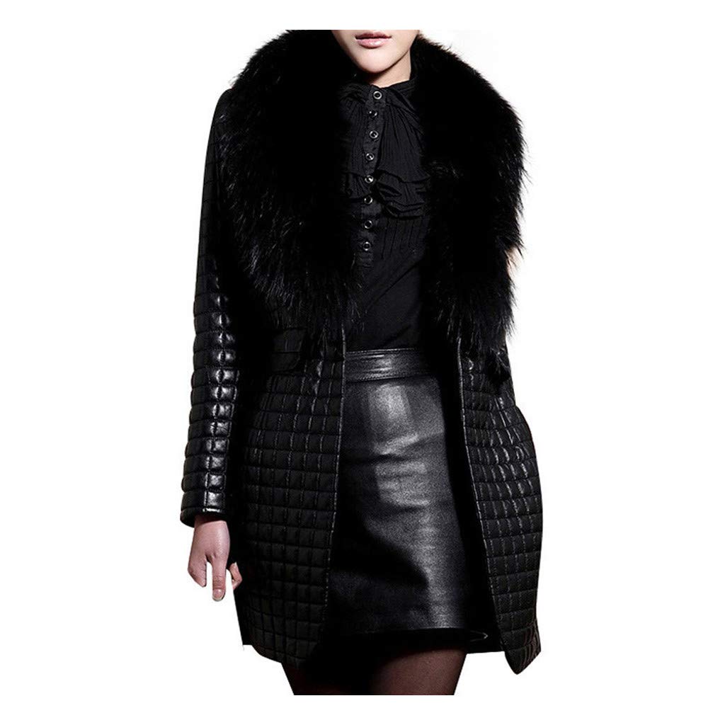 Chaqueta Mujer Invierno Abrigos De Cazadora Forro Polar，Chaqueta larga sintética imitación cuero para mujer abrigo invierno manga larga prenda exterior elegante femenina ropa temporada fría chaqueta