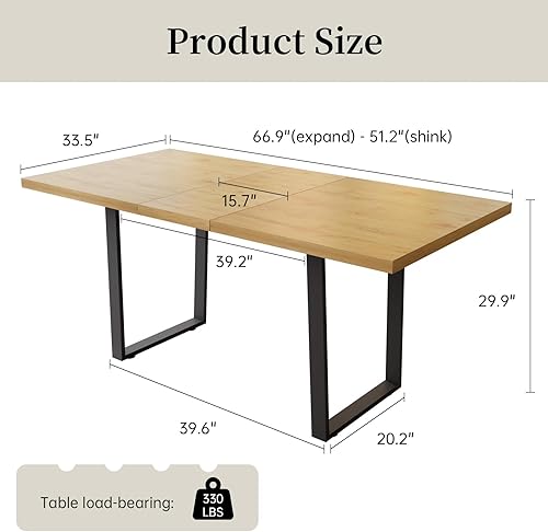 Miniatura 54 de Combinación de mesa de comedor y silla moderna extensible de 63 a 79 pulgadas, juego de mesa de comedor familiar de 6/8 personas, tablero de mesa de