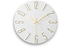 Preciser Modern 12 Inch Silent Non-ticking Wall Clock with Elegant Design