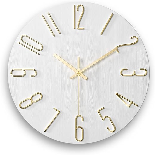 Wall Clock, Silent Clock, Wall Clocks Battery Operated， 12 inch Modern Wall Clock, Suitable for