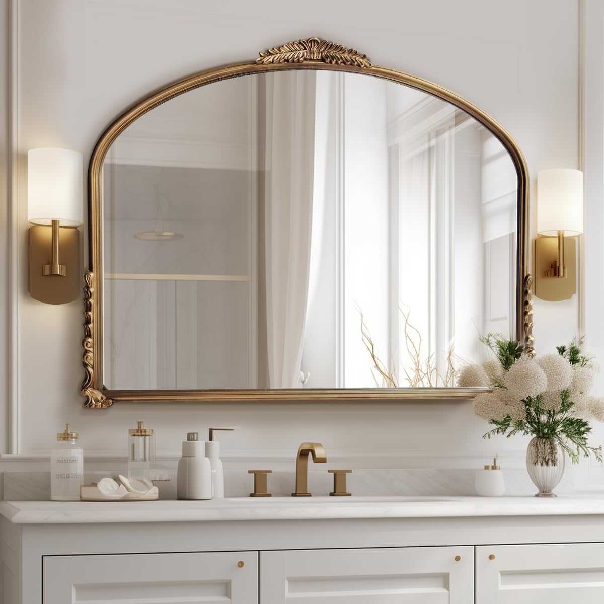 Amazon.com: OUSHUAI Gold Vintage Wall Mirror,Antique Wide Mirror