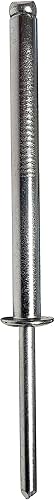 Remache ciego de acero de 5 x 50, acabado liso con cabeza de cúpula – Remache ciego extra largo con un rango de agarre de 1.626-1.750 pulgadas (100
