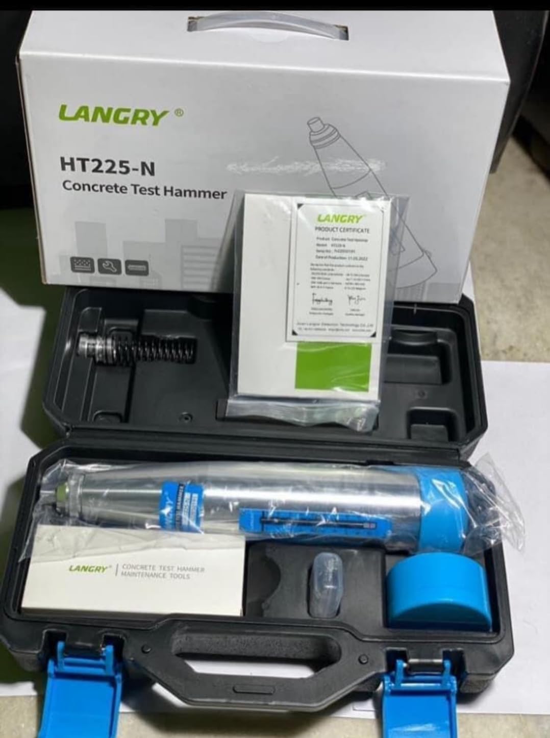 Rebound hammer HT225-N Concrete Test Hammer with Carrying Case, Product Certificate, Maintenance Tools