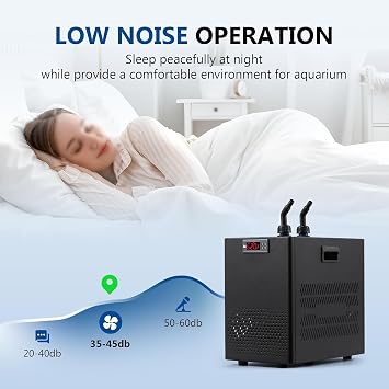 42gal Aquarium Chiller for Fish Tank, 1/10HP Water Chiller Hydroponics Cooler 160L Fish Tank Cooling Systems for Saltwater Freshwater Hydroponic Systems Axolotl Jellyfish Quiet Compressor,160L/42bal