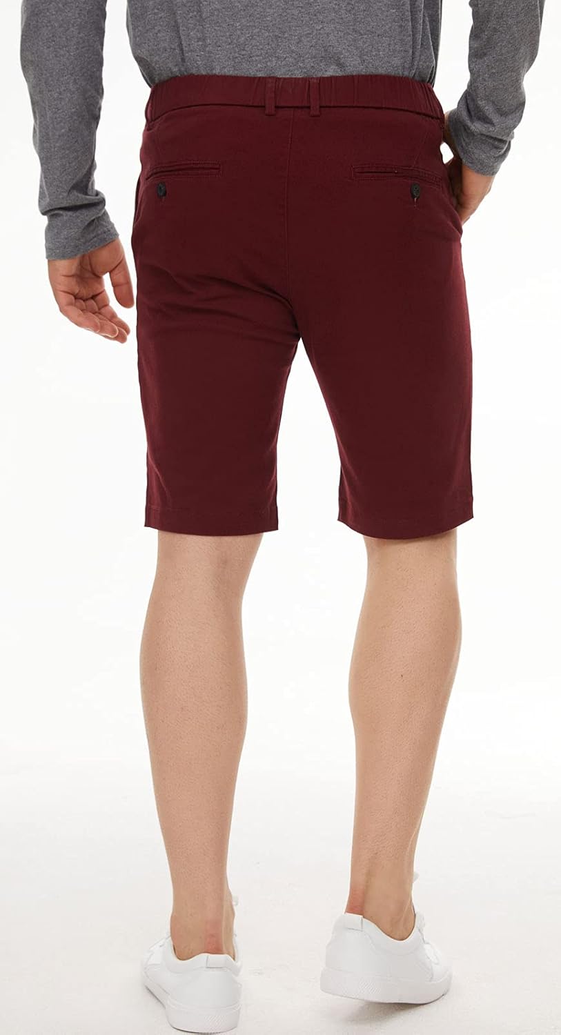 Plaid&Plain Men's Khaki Shorts Slim Fit Chino Shorts 9 inch Inseam - Image 2