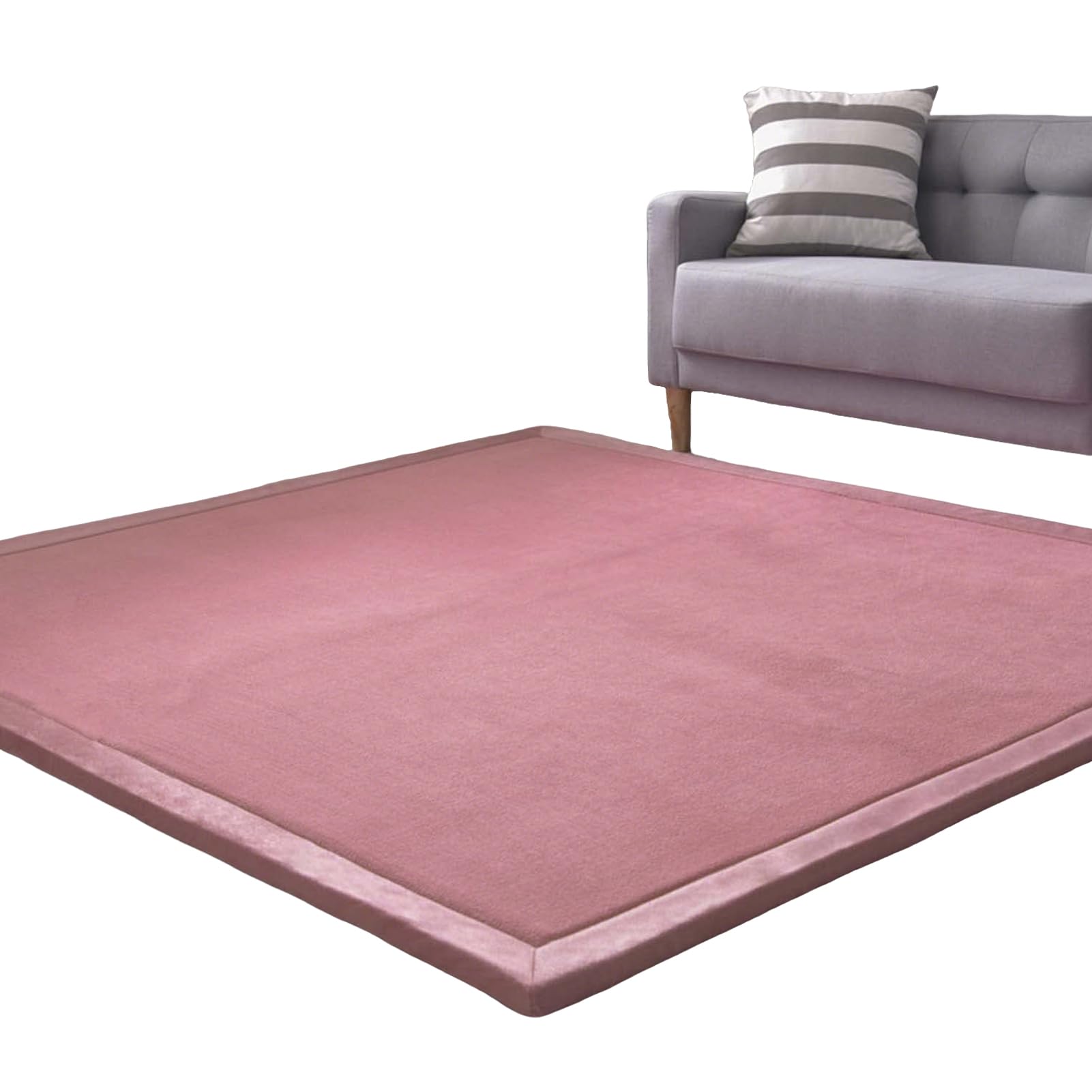 Baby Crawling Mat, Memory Foam Rug Large Nursery Play Mat 3cm Thick Area Rug Coral Velvet Rug for Tatami, Living Room, Bedroom, Non-Slip Playmats Activity Floor Mat for Babies Pink 150 x 250 cm
