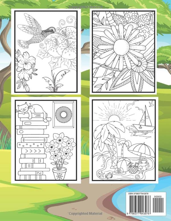 Miniatura 2 de Large Print Adult Coloring Book Over 50 Simple, Easy, Big and Bold Designs for Seniors, Women, Men and Beginners featuring Animals, Nature, Flowers