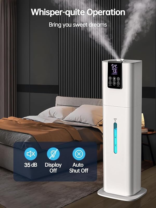 8L Smart Humidifiers for Bedroom Large Room, Cool Mist Top Fill Diffuser Ambient Light, App & Remote Control, Cover up to 505ft², 3 Mist Modes, 12H Timer, Quiet Humidifier for Home Office Plant by Hiswelle - Used condition - Image 9