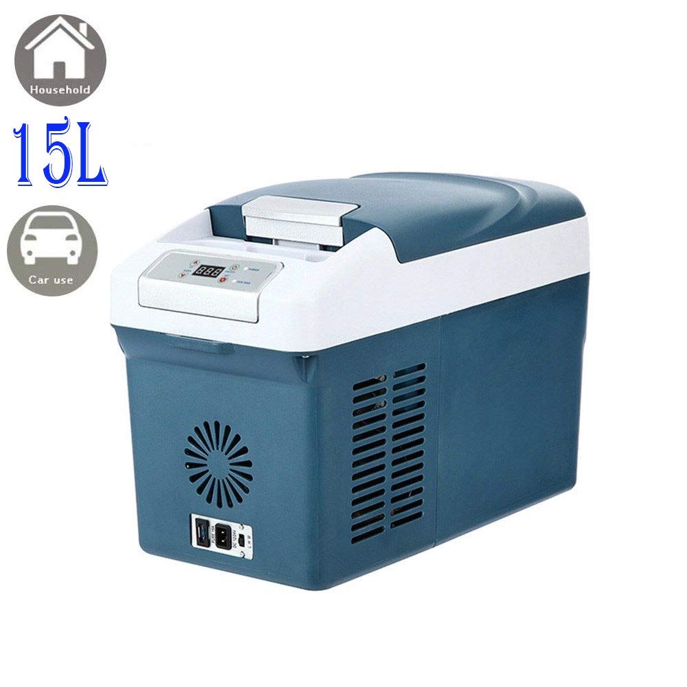 Frigo Portatile, Mini Frigorifero per Auto da 15L, Congelatore per Macchina con Compressore Elettrico, con Cavo 220-240V CA o 12V-24VCC | Bevande, for Cibo | Viaggi, Picnic, per Camion Ideale