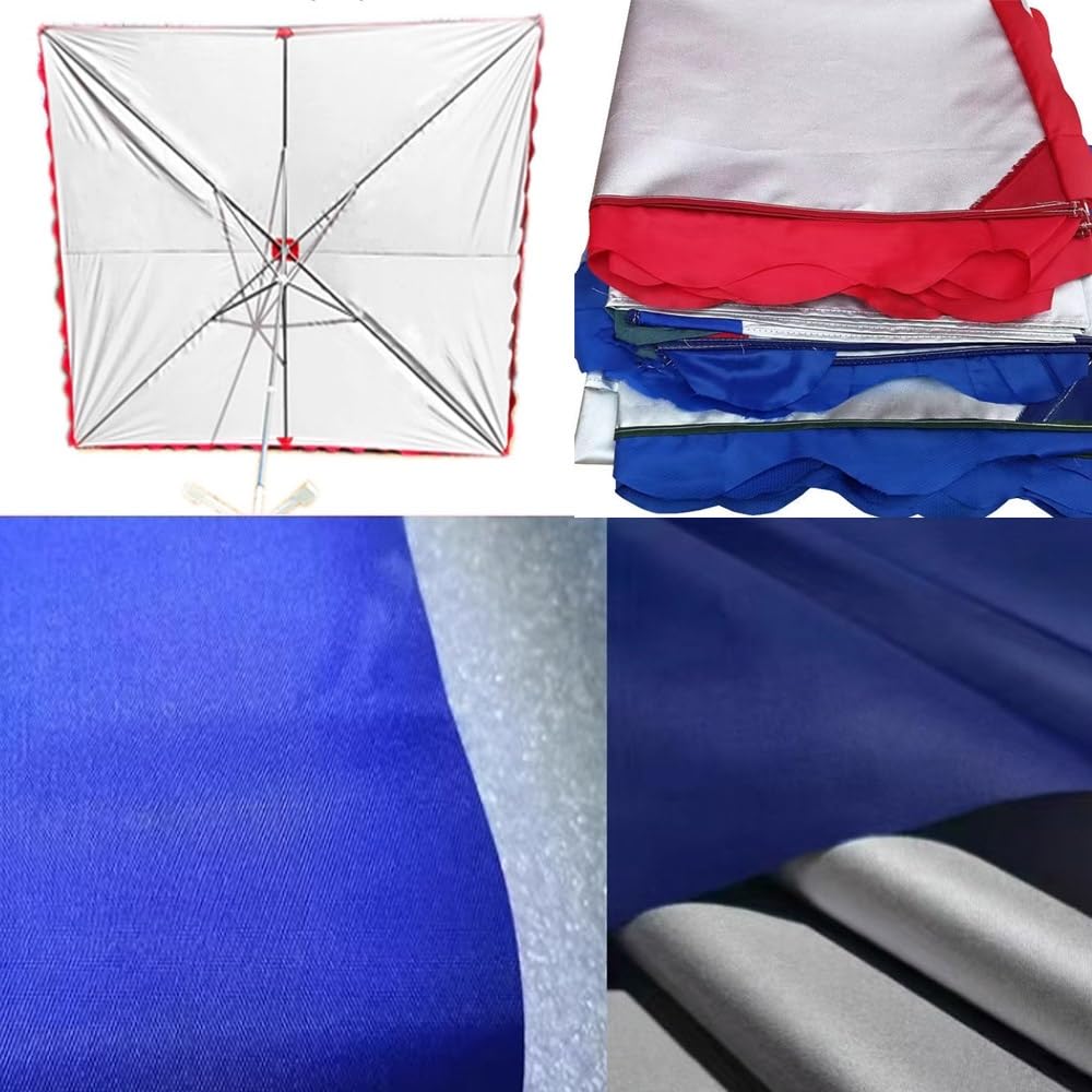 Parasole rettangolare di ricambio per ombrellone da giardino, 3 x 2 m, 3 x 3 m, 4 costine, tessuto per ombra da esterni (cachi, 350 x 300 cm)