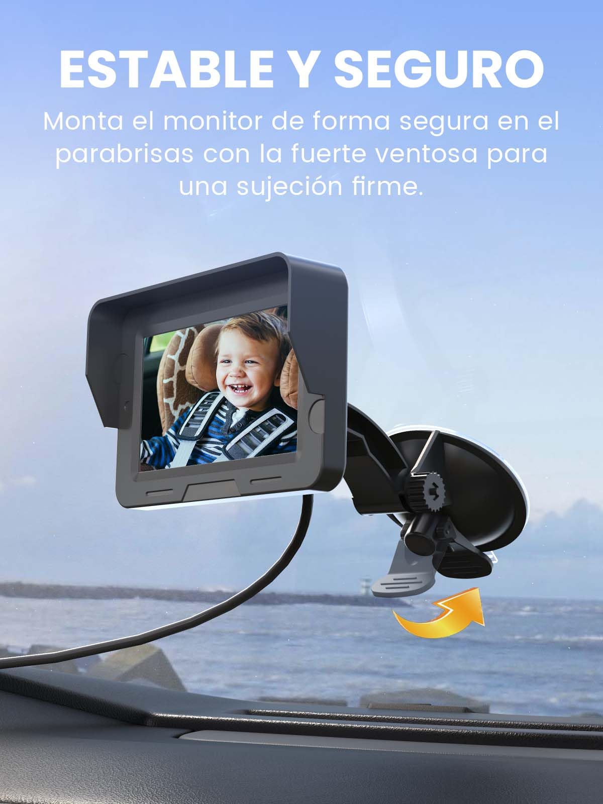 GROWNSY Cámara Bebé Asiento Trasero HD 1080P 4.3'' Espejo Retrovisor Bebé Coche Pantalla con Función de Visión Nocturna，Plug & Play, fácil instalación Visita la tienda de GROWNSY
