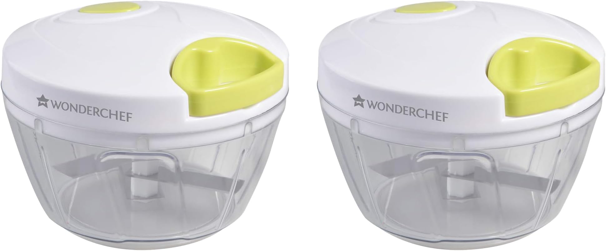 Wonderchef Classic String Vegetable Chopper & Whipper, Vegetable Cutter, Dip Whipper, Anti Slip, 3 Stainless Steel Blades, 450 ml (Pack of 2)