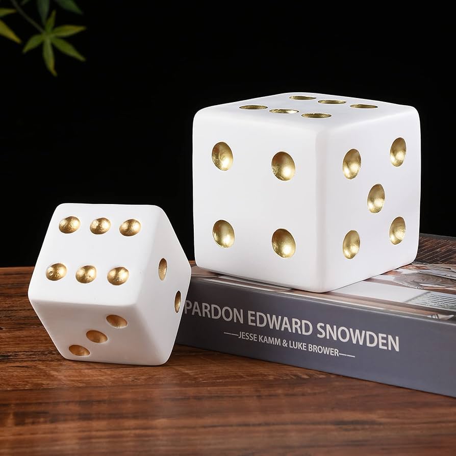 dice オブジェ Amazon.com: BRABUD Resin Jumbo Dice Decor White & Gold Dice