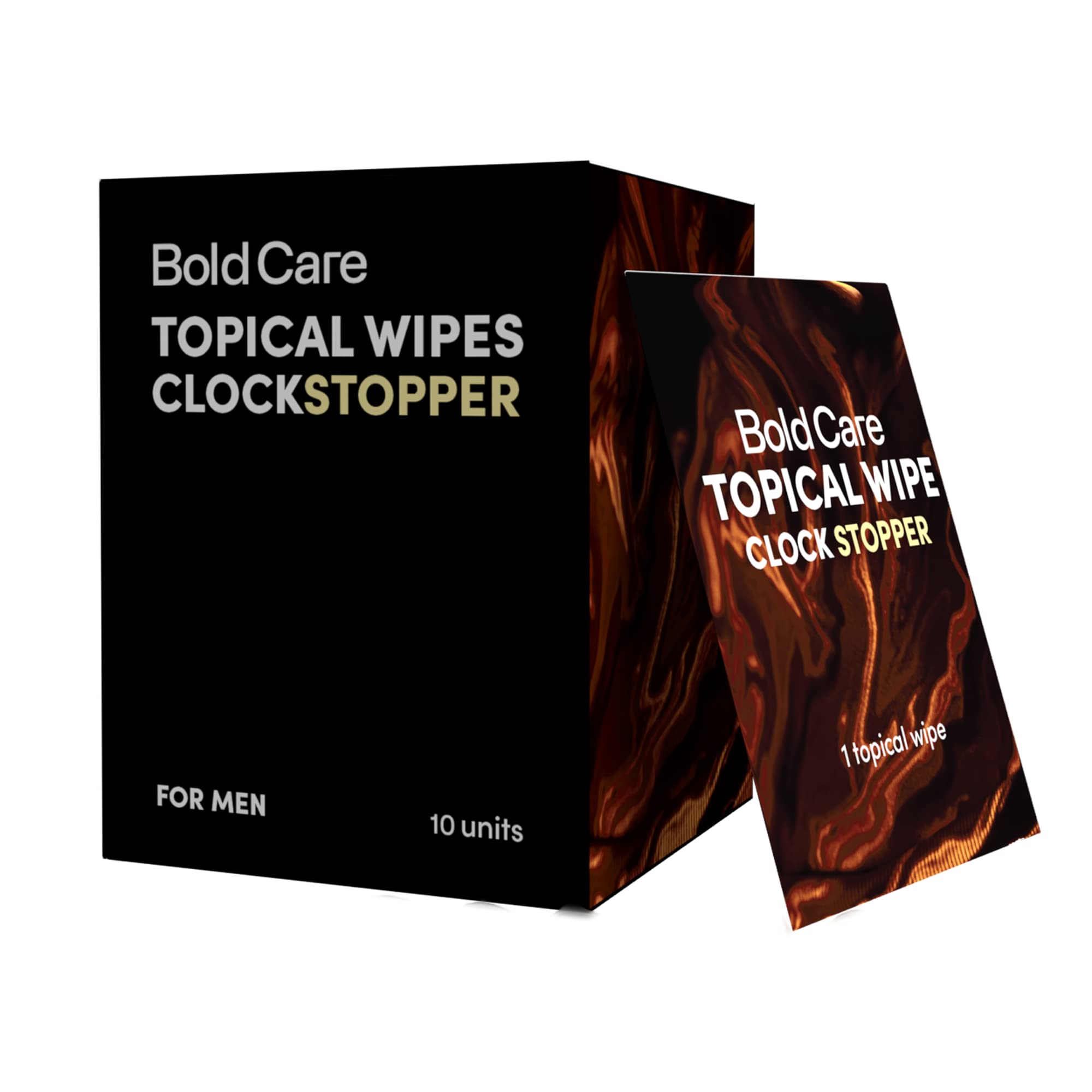 Bold Care ClockStopper Topical Wipes for Men - First Time In India - Easy to Use & Super Effective - Alcohol Free - No Side Effects or Burning Sensation - 10 Wipes